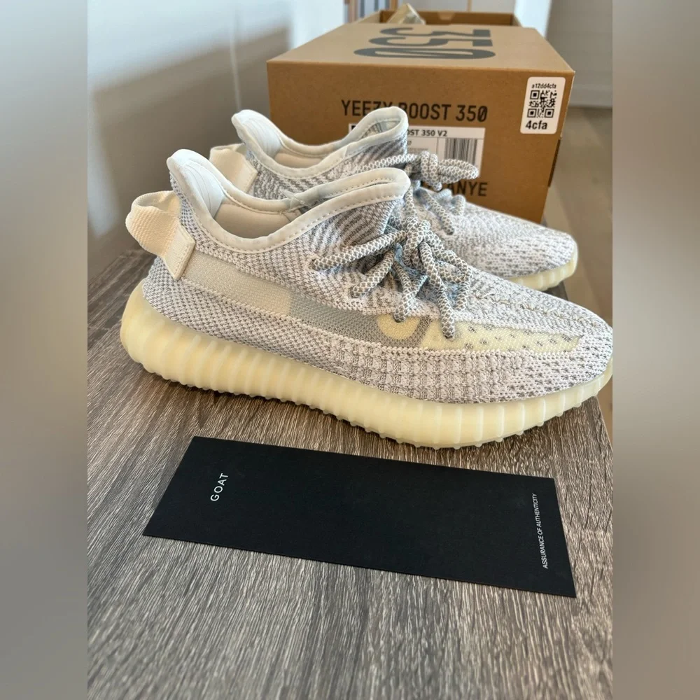 adidas Yeezy Boost 350 V2 Static Reflective EF2367 men’s size 5 White Gray NIB - Picture 4 of 10